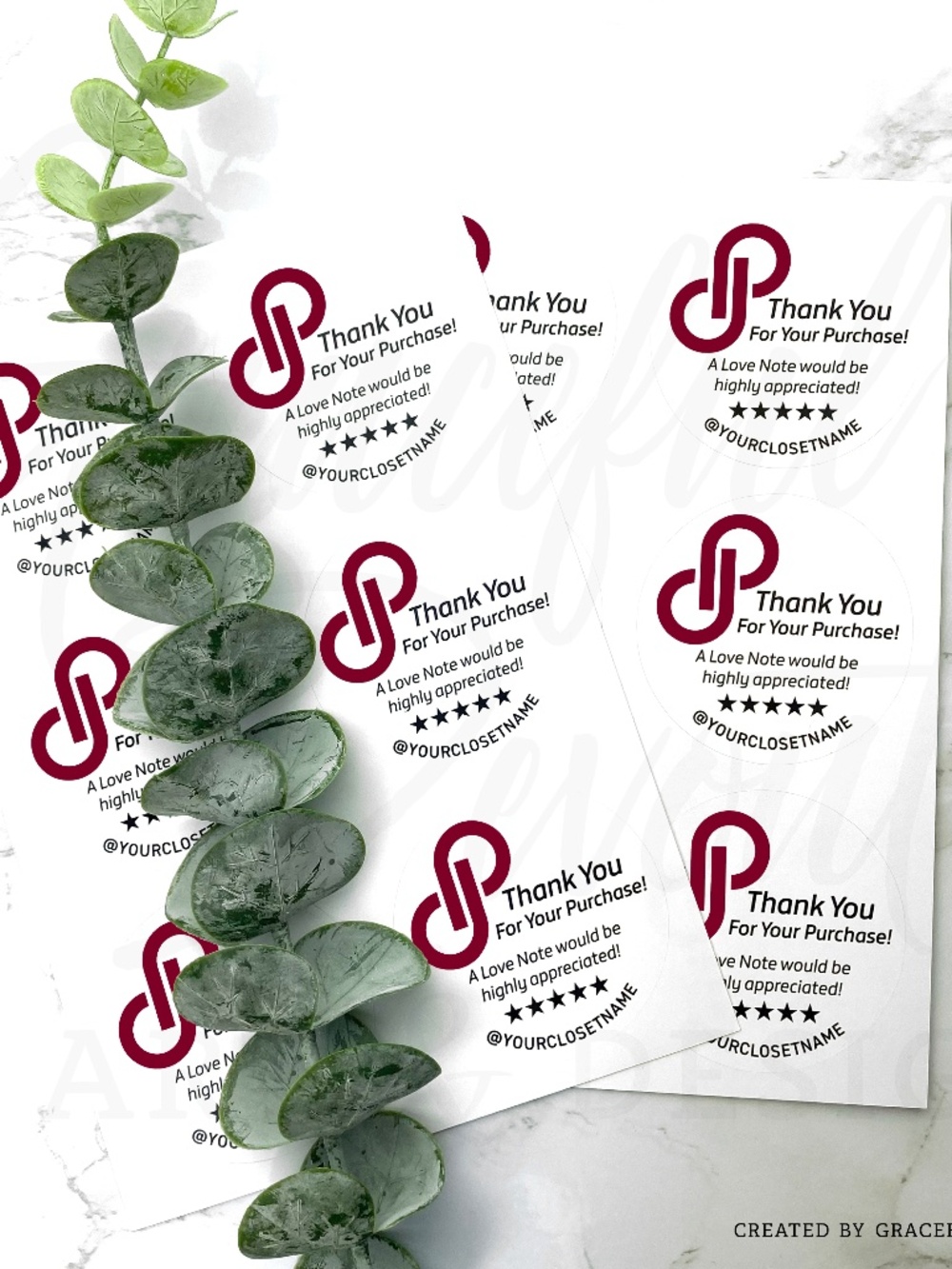 Poshmark -Thank You Round - 2" (inches) (48ct.) Stickers - Picture 4 of 6